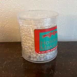 Christmas garland beaded Iridescent white